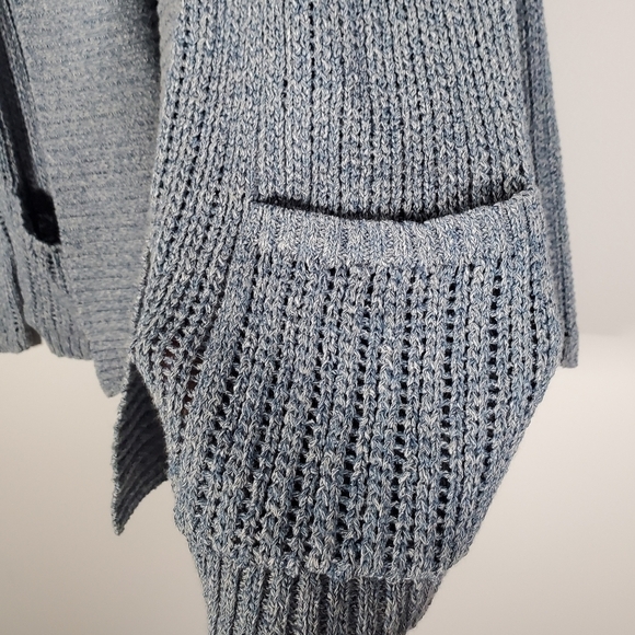 Soft Joie Indigo Blue Open Front Knit Shawl Collar Cardigan Size Medium - Picture 7 of 10